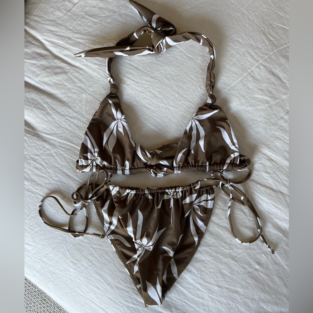 Tropical Print Bikini Set